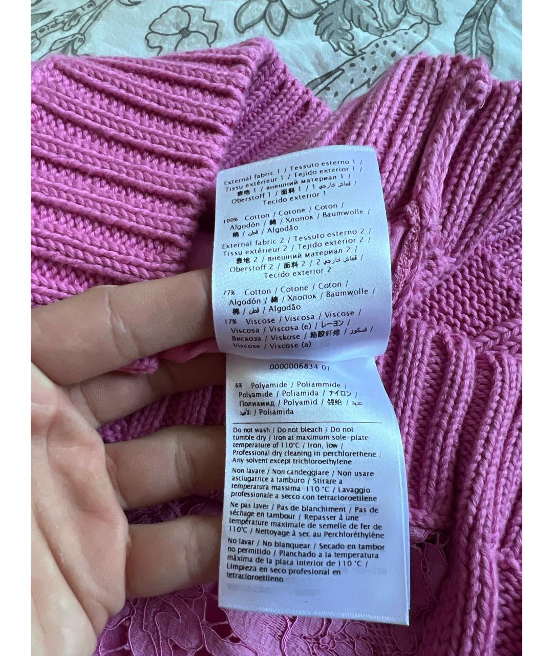 VALENTINO Розовый хлопковый джемпер / свитер, фото 5