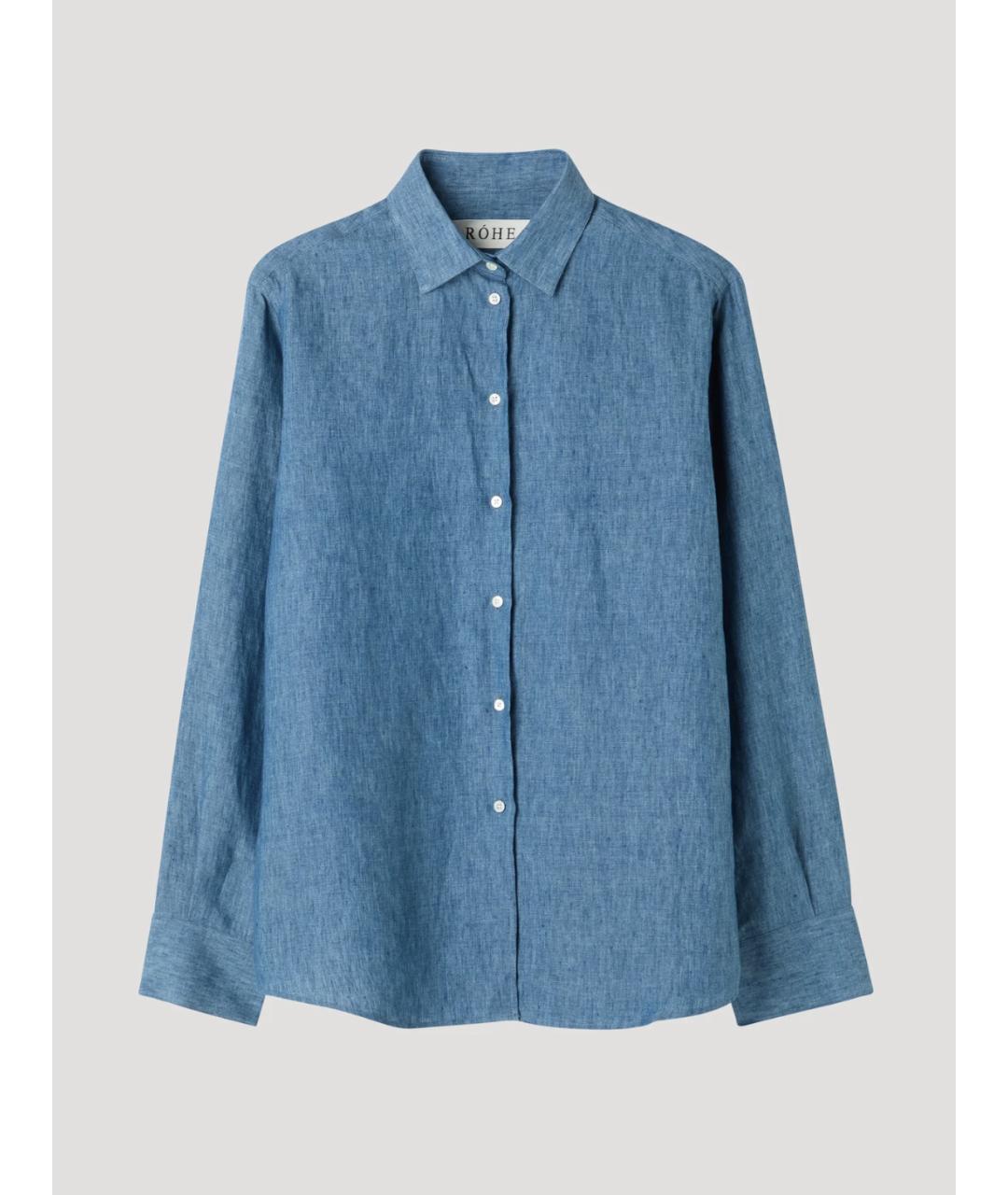 ROHE Синяя льняная рубашка, фото 3