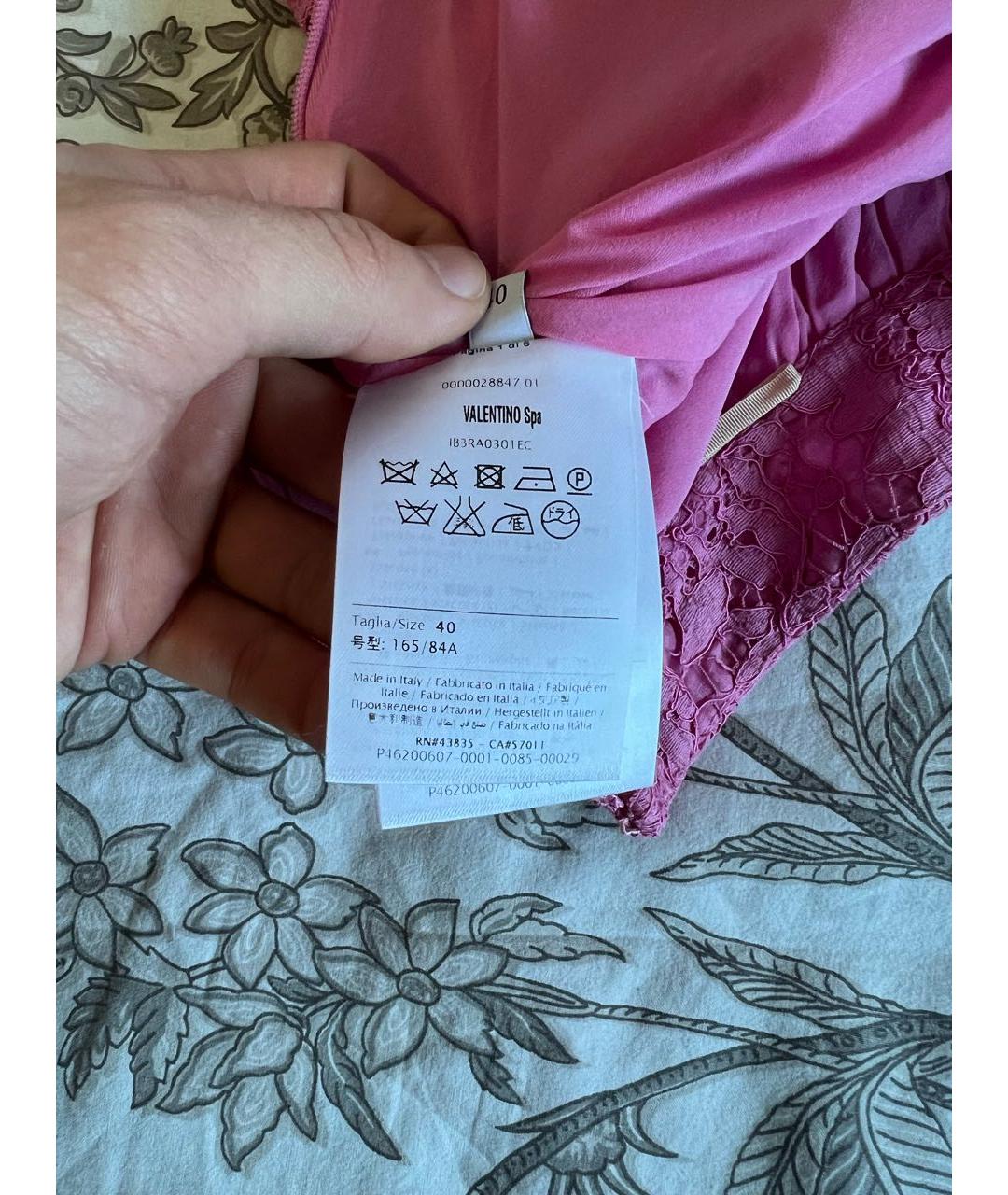 VALENTINO Розовая хлопковая юбка мини, фото 5
