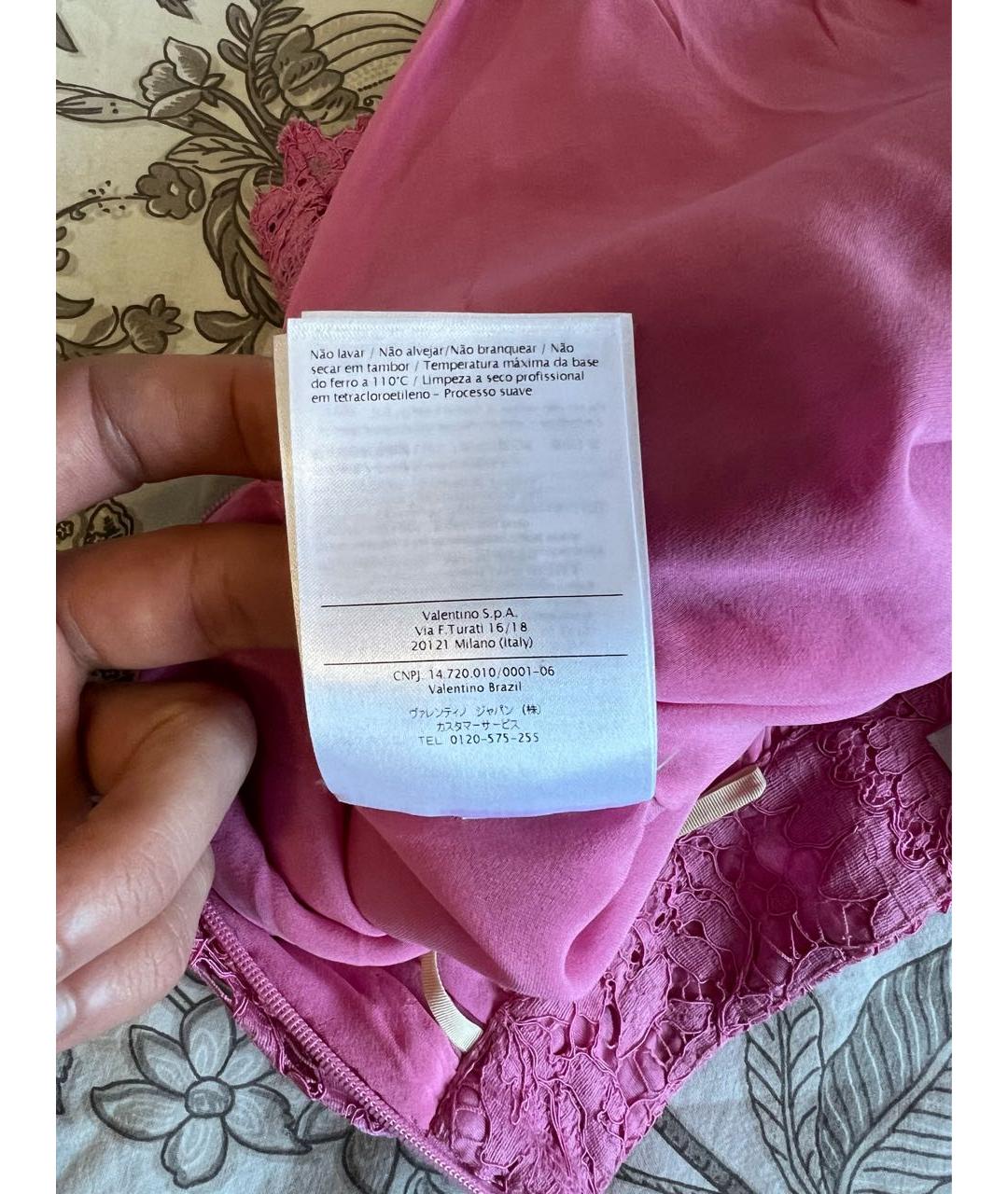 VALENTINO Розовая хлопковая юбка мини, фото 7