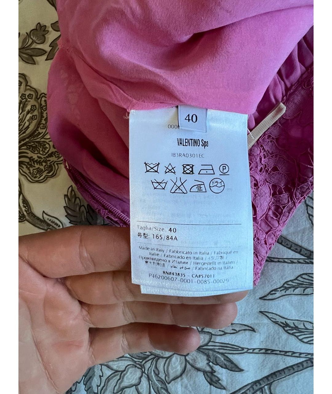 VALENTINO Розовая хлопковая юбка мини, фото 4