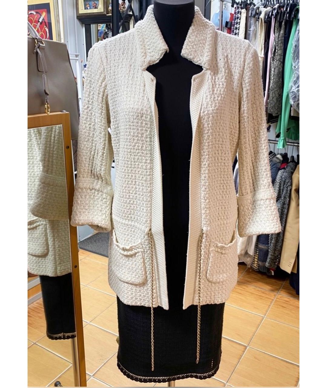 CHANEL Белый хлопковый кардиган, фото 6