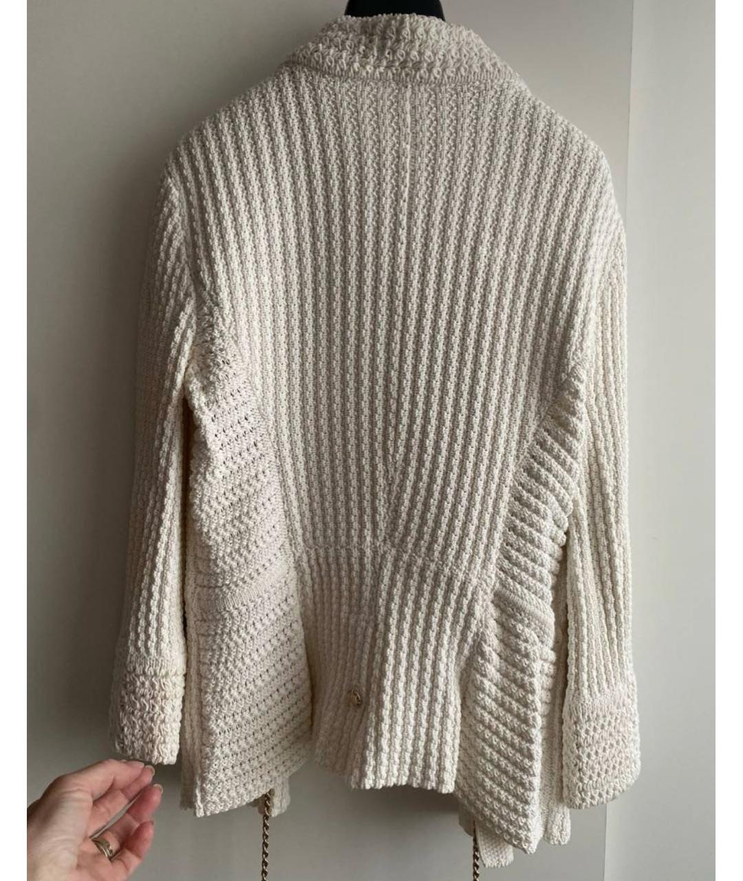CHANEL Белый хлопковый кардиган, фото 4