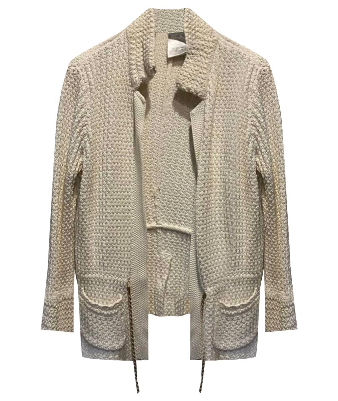 CHANEL Белый хлопковый кардиган, фото 1