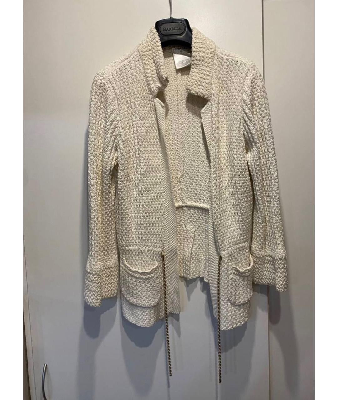 CHANEL Белый хлопковый кардиган, фото 7