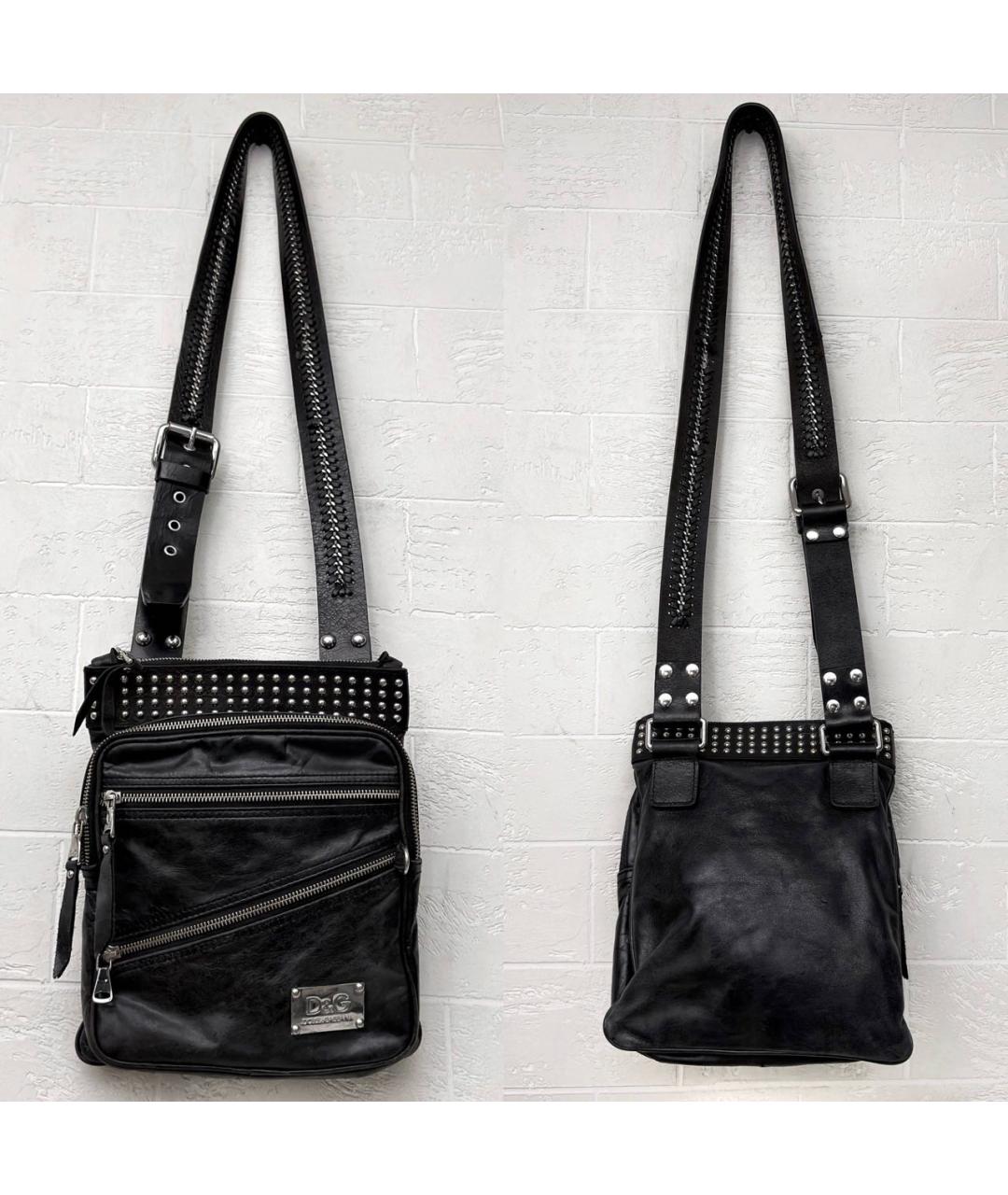 DOLCE&GABBANA Черная кожаная сумка на плечо, фото 8