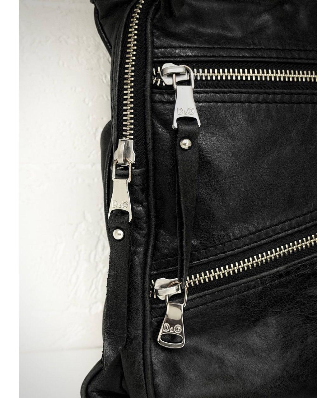 DOLCE&GABBANA Черная кожаная сумка на плечо, фото 4