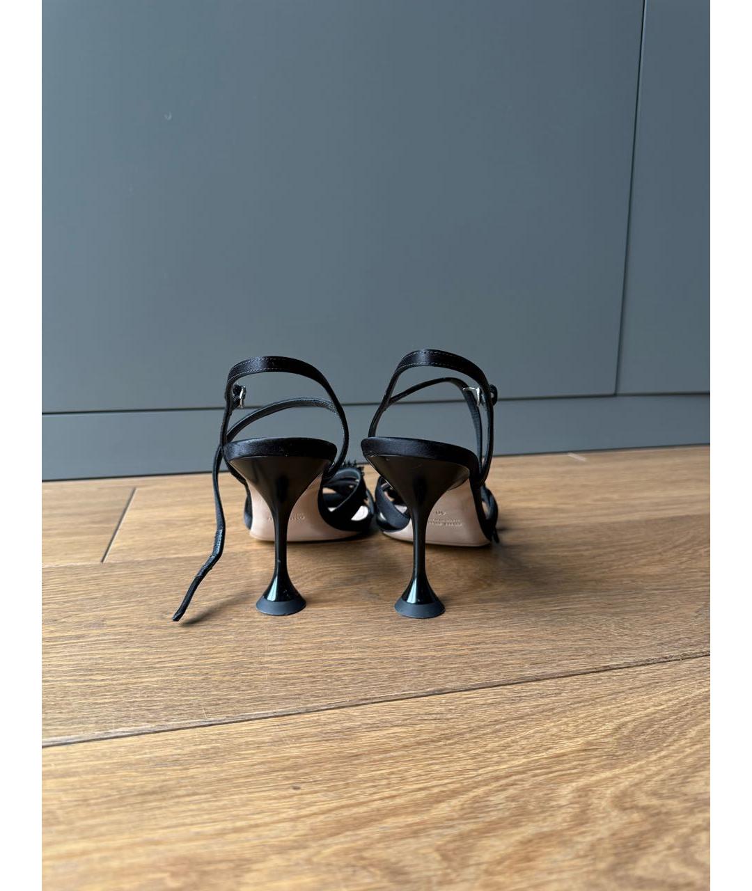 MIU MIU Черные текстильные босоножки, фото 4