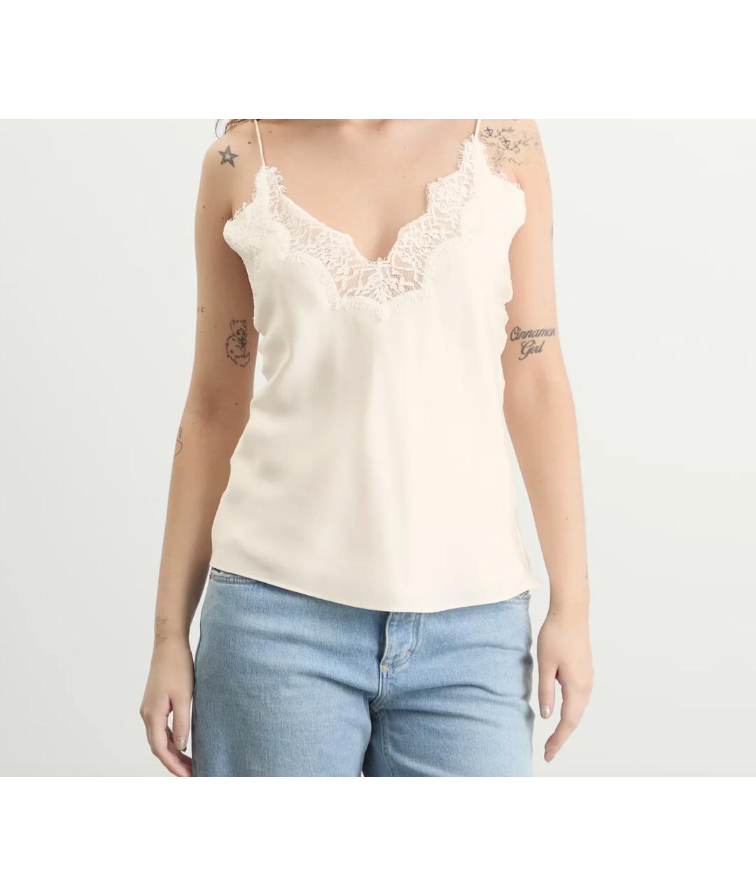 ROHE Белая шелковая майка, фото 2