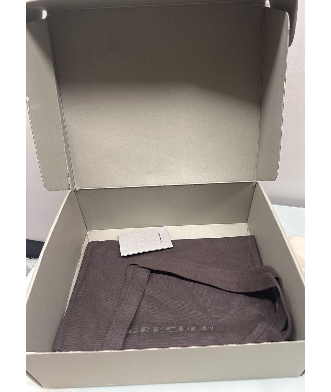 RICK OWENS DRKSHDW Бежевые текстильные низкие кроссовки / кеды, фото 5