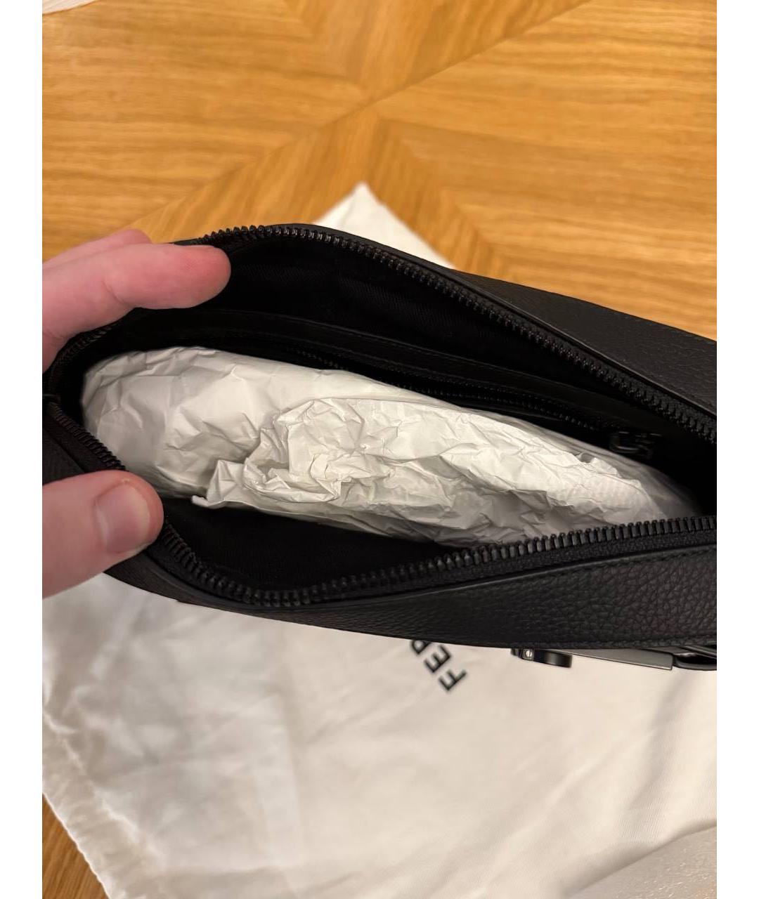 FERRAGAMO Черная кожаная сумка на плечо, фото 4