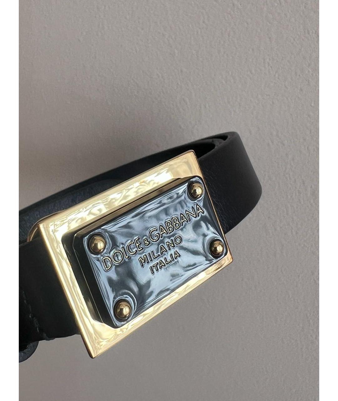 DOLCE&GABBANA Черный кожаный ремень, фото 6