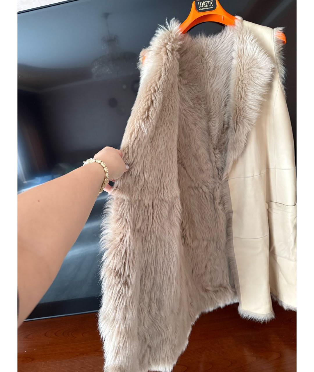 MAX MARA STUDIO Бежевый кожаный жилет, фото 2