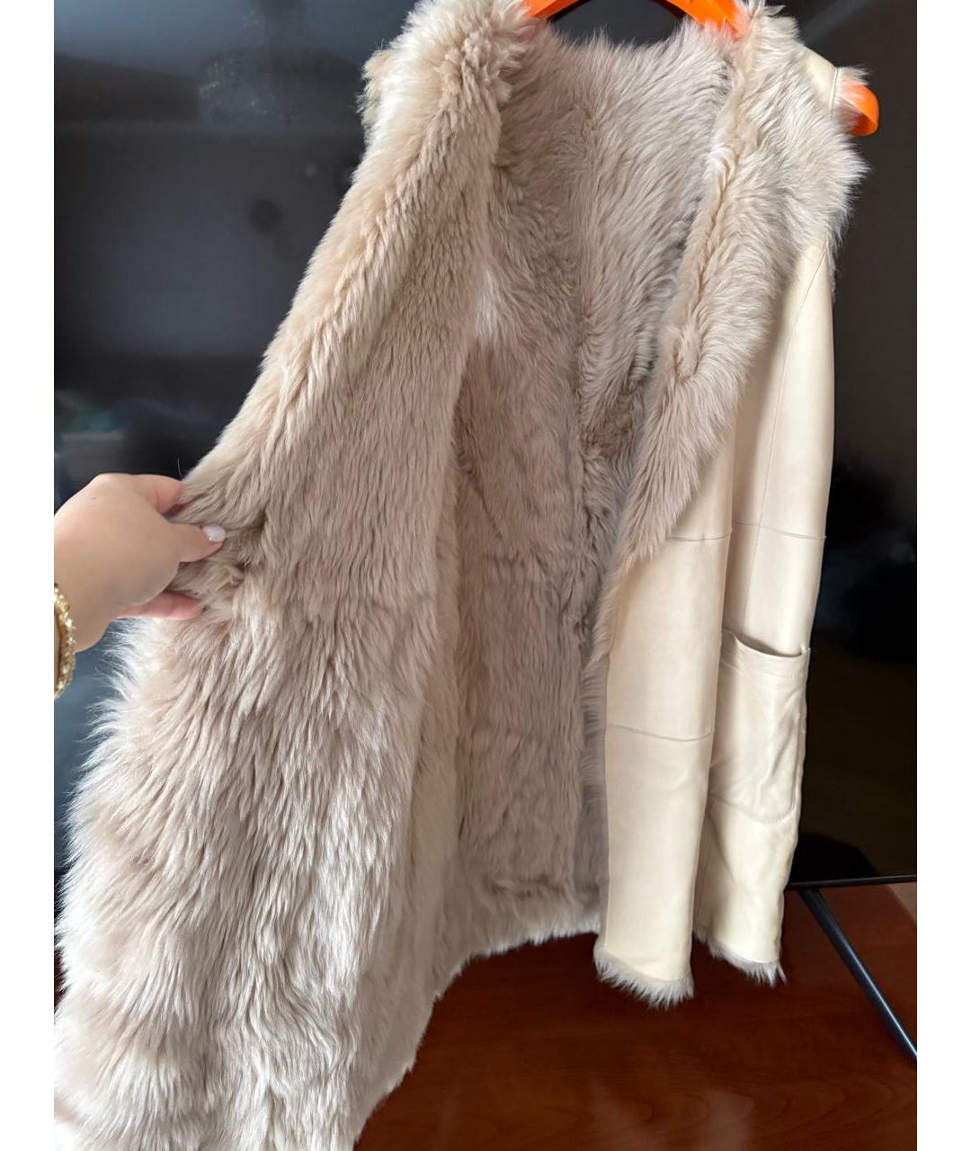 MAX MARA STUDIO Бежевый кожаный жилет, фото 5