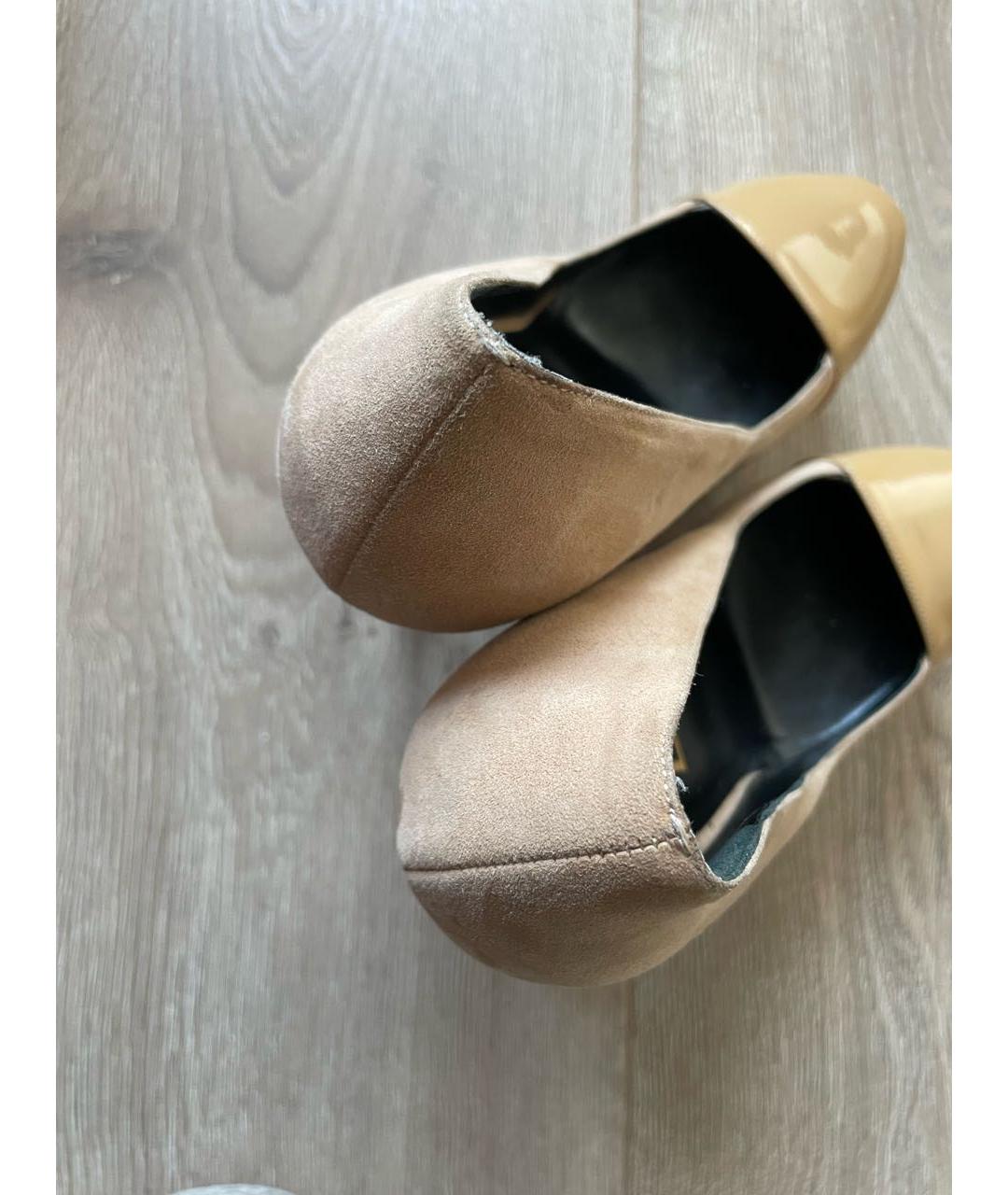 YVES SAINT LAURENT BEAUTY Бежевые замшевые туфли, фото 8