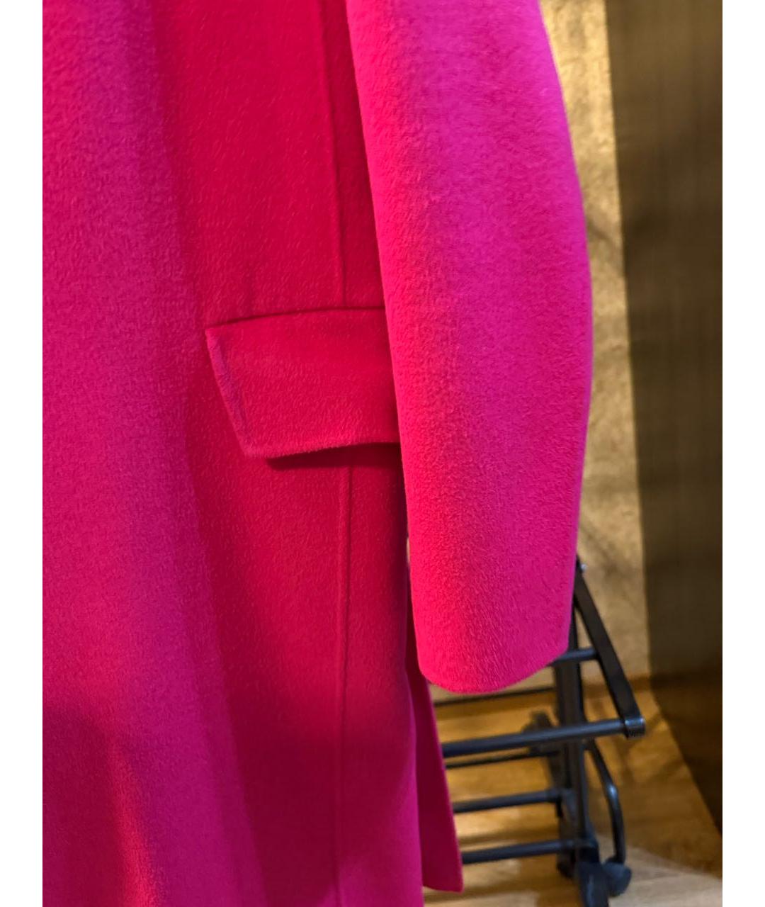 MAJE Фуксия шерстяное пальто, фото 4