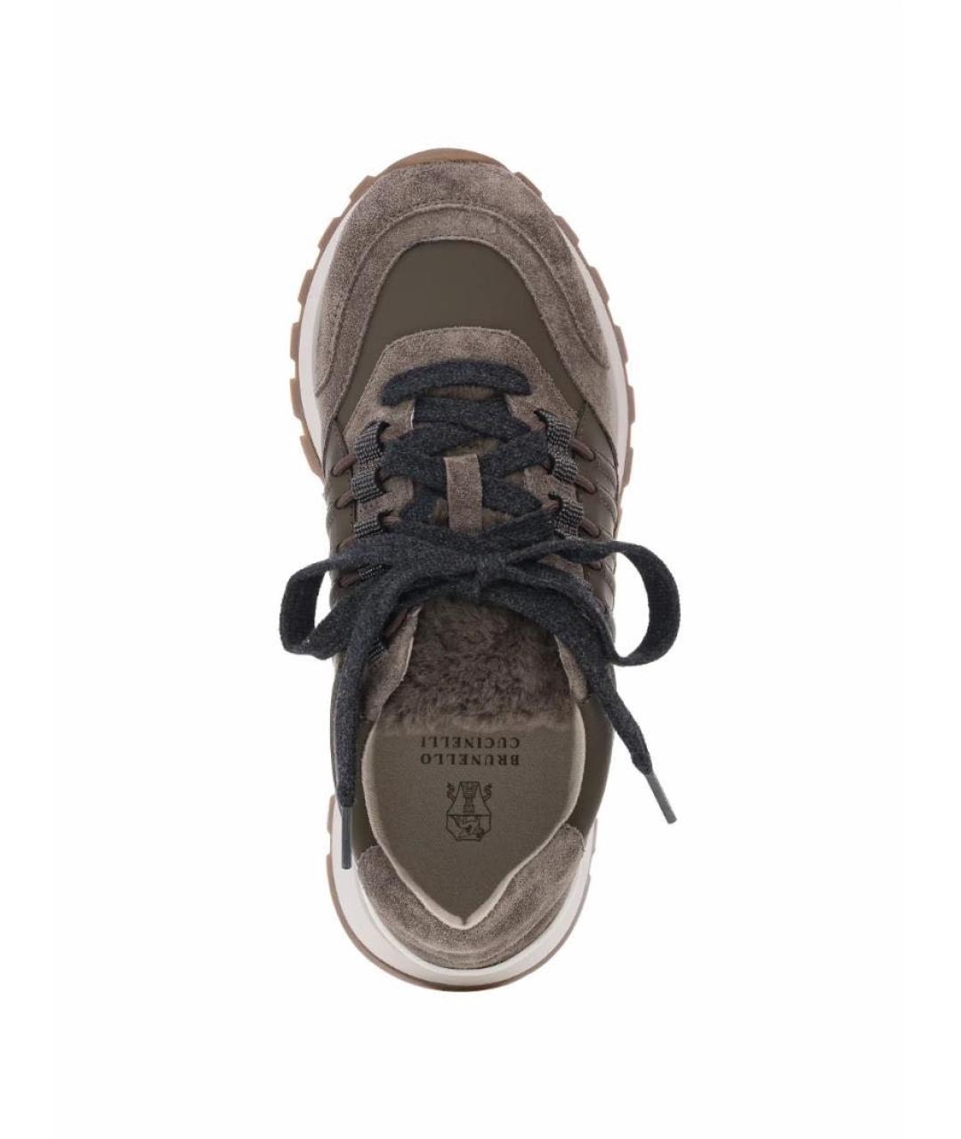 BRUNELLO CUCINELLI Коричневые замшевые кроссовки, фото 4