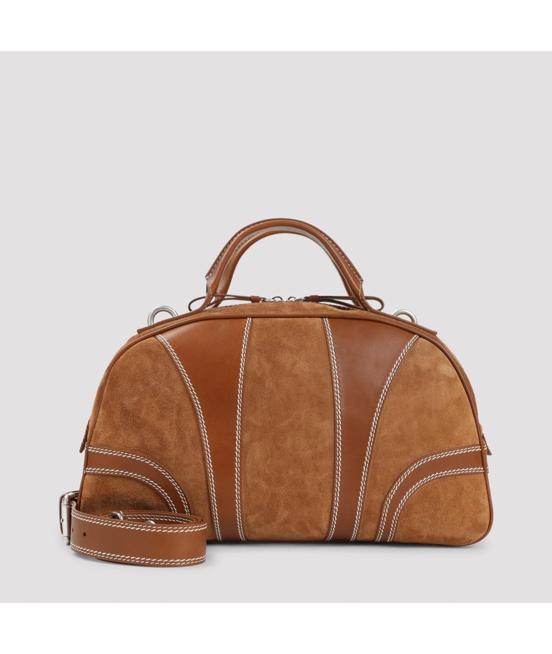 DRIES VAN NOTEN Коричневая замшевая сумка тоут, фото 2