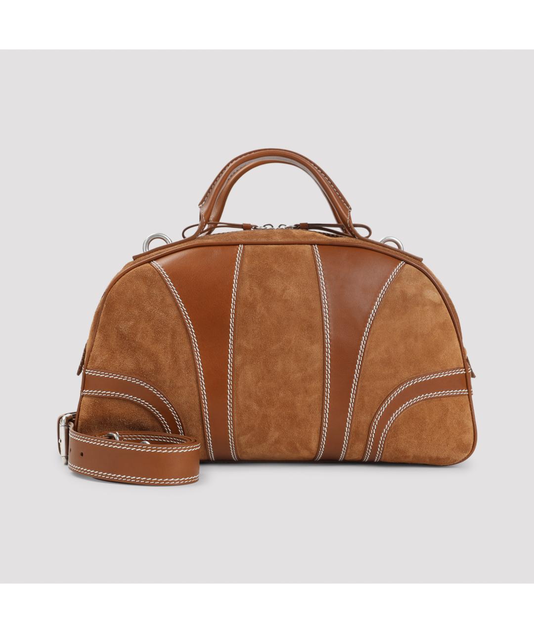 DRIES VAN NOTEN Коричневая замшевая сумка тоут, фото 3