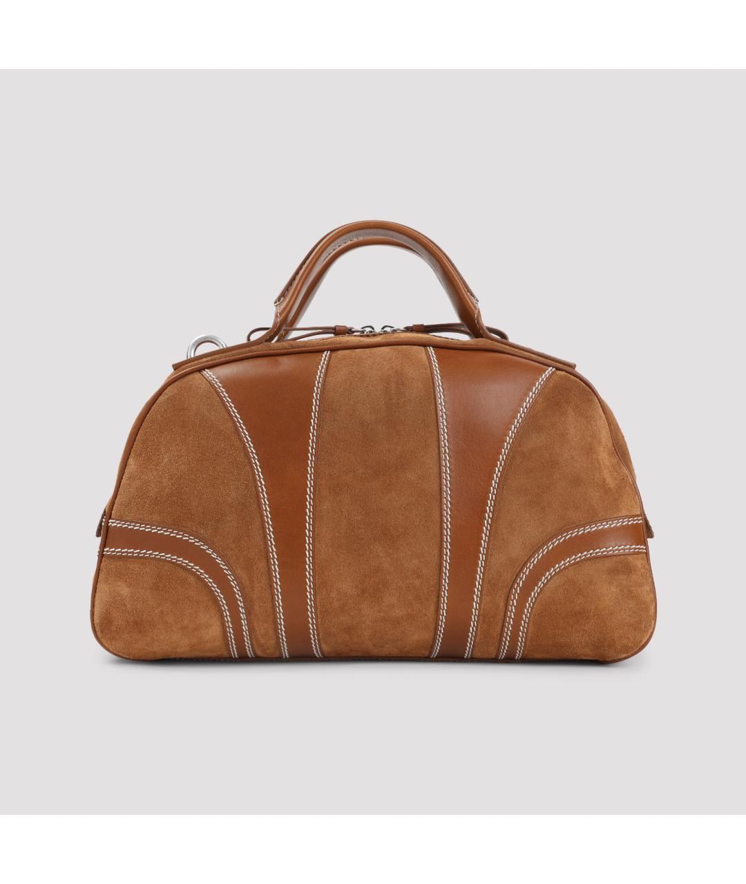 DRIES VAN NOTEN Коричневая замшевая сумка тоут, фото 4