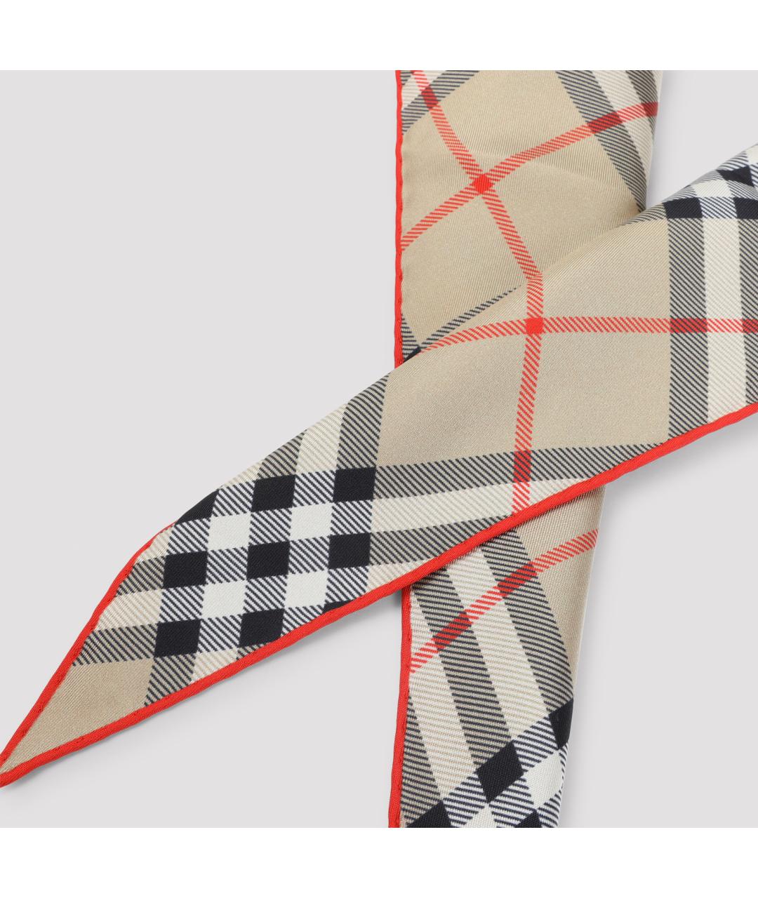 BURBERRY Бежевый шелковый платок, фото 3