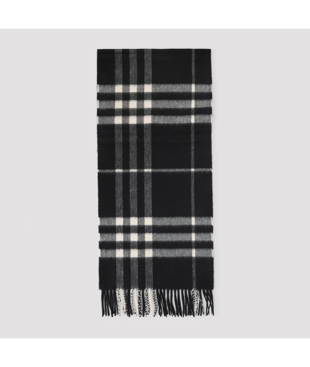 BURBERRY Черный кашемировый шарф, фото 2