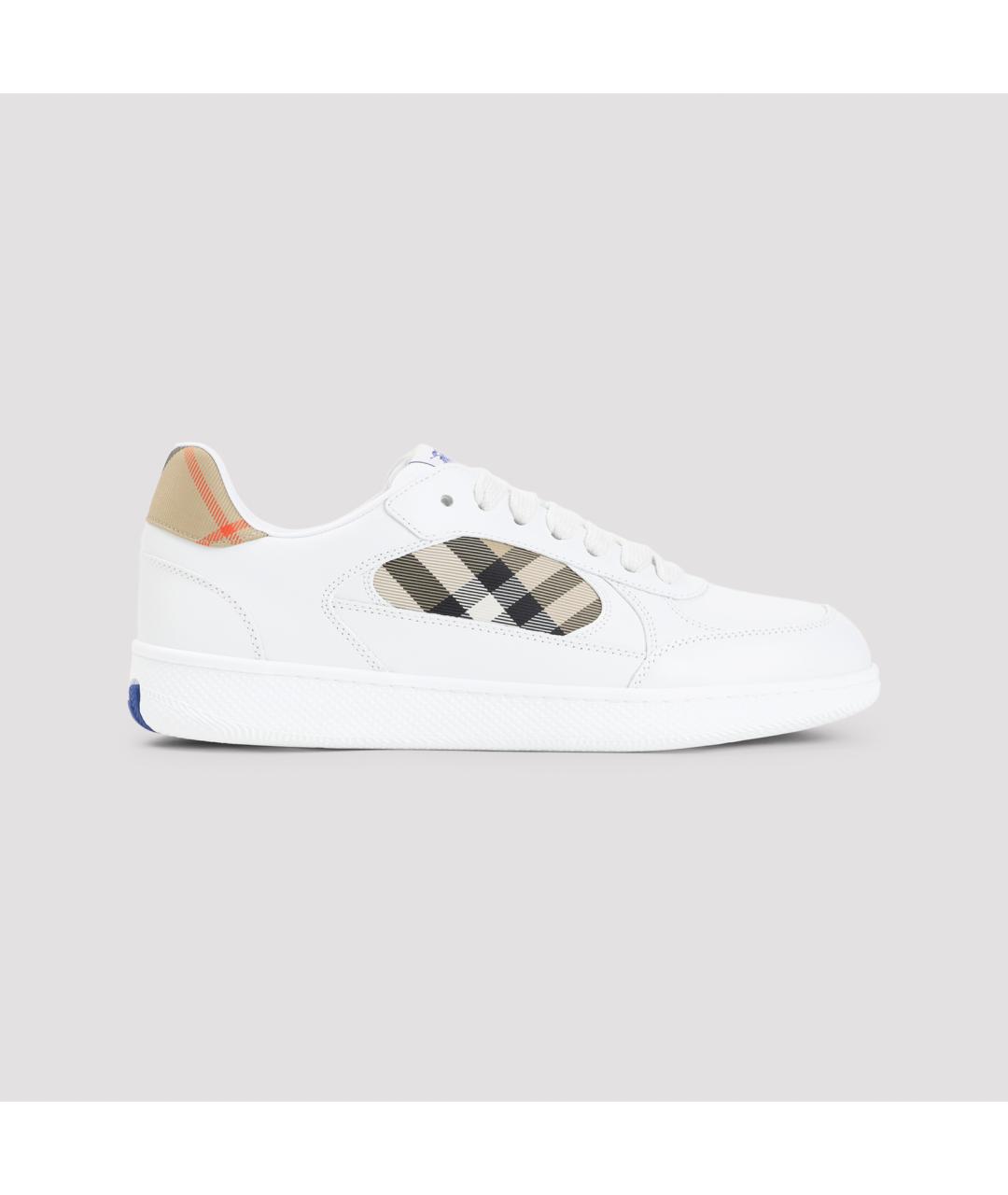 BURBERRY Белые кожаные низкие кроссовки / кеды, фото 2