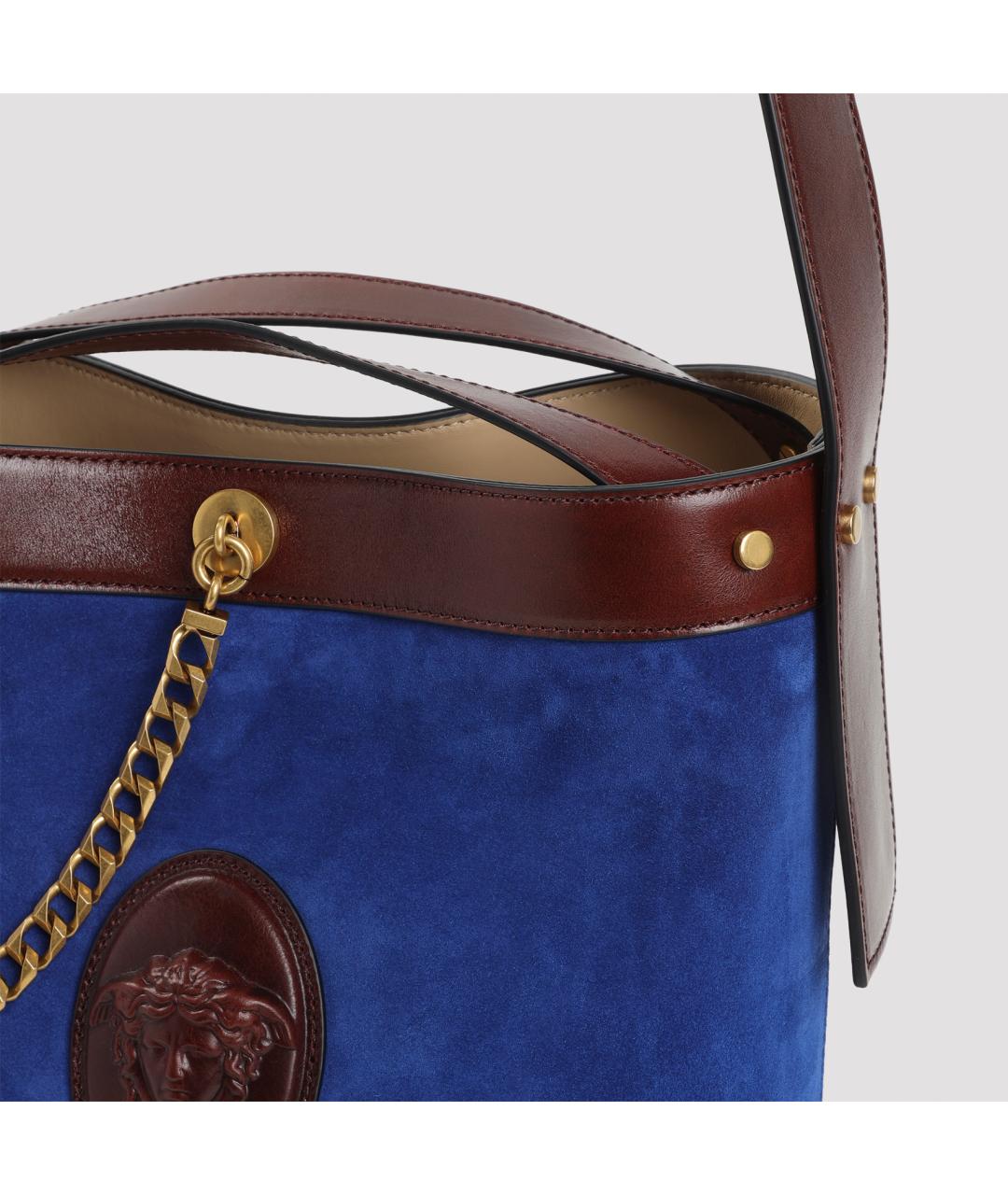 VERSACE Синяя кожаная сумка через плечо, фото 6