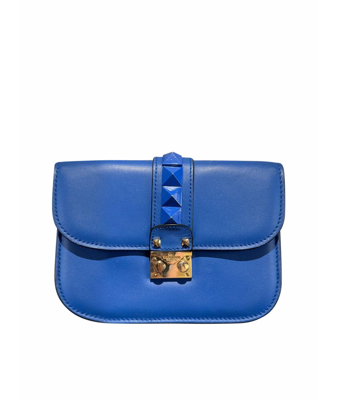 VALENTINO Синяя кожаная сумка через плечо, фото 1