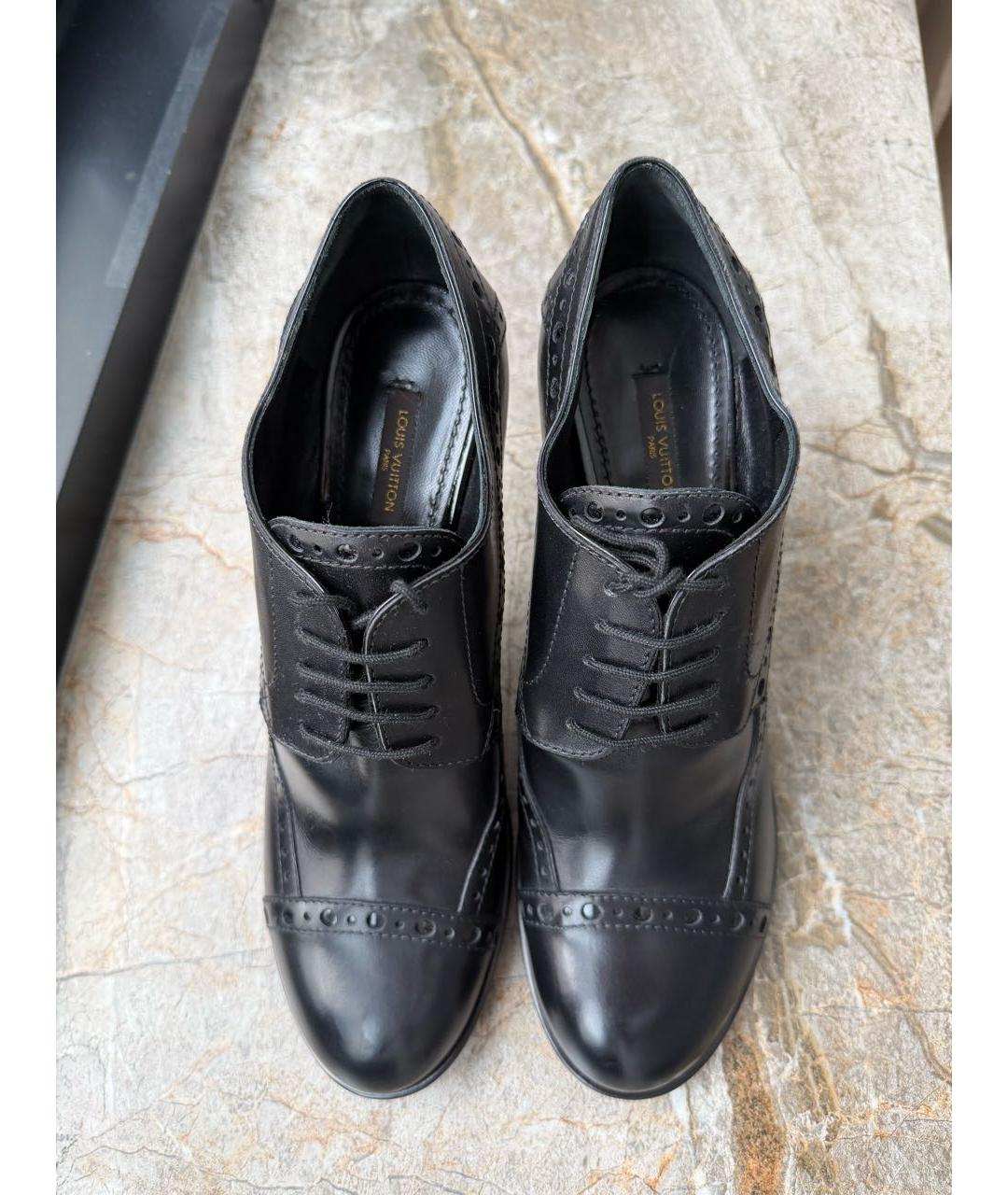 LOUIS VUITTON Черные кожаные ботильоны, фото 3