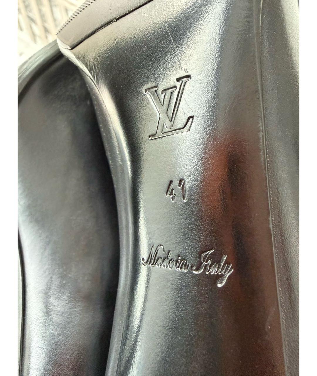 LOUIS VUITTON Черные кожаные ботильоны, фото 6