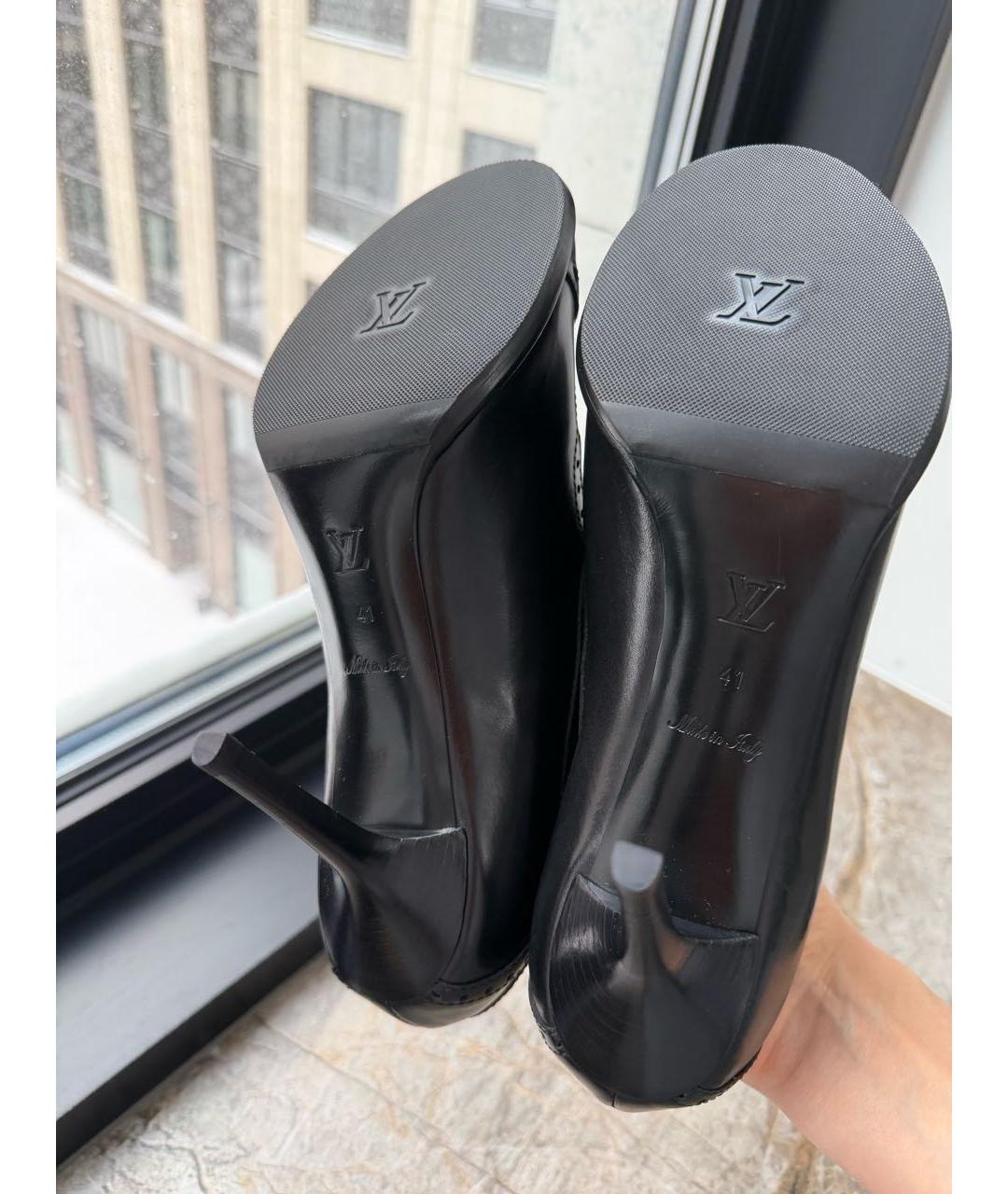LOUIS VUITTON Черные кожаные ботильоны, фото 5