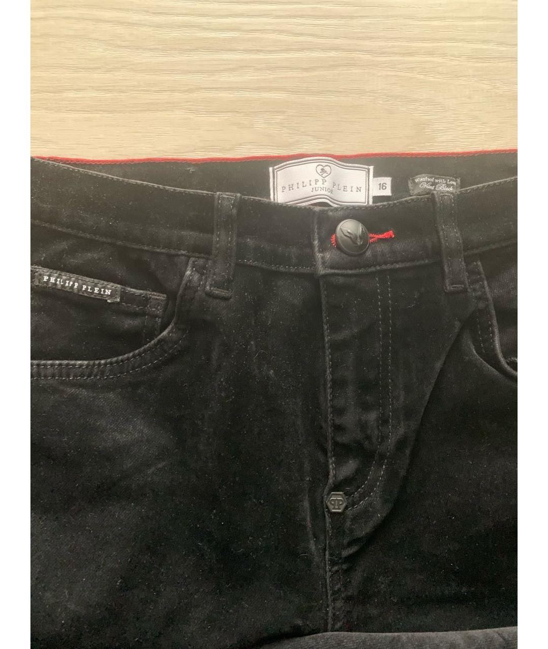 PHILIPP PLEIN JUNIOR Черные хлопковые детские джинсы, фото 3