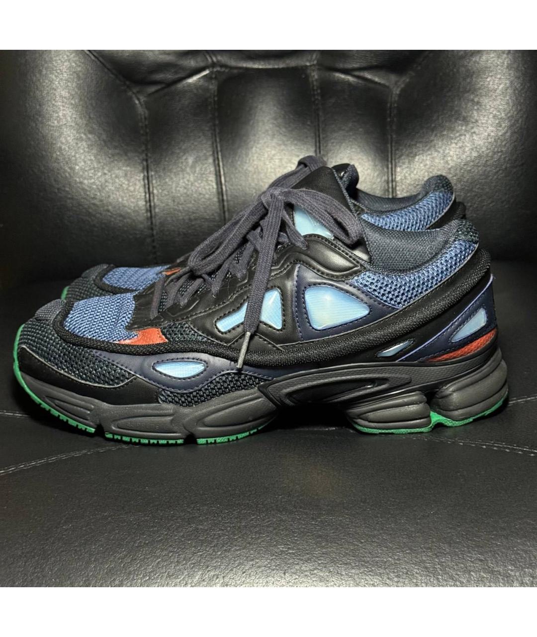 ADIDAS X RAF SIMONS Синие текстильные низкие кроссовки / кеды, фото 3