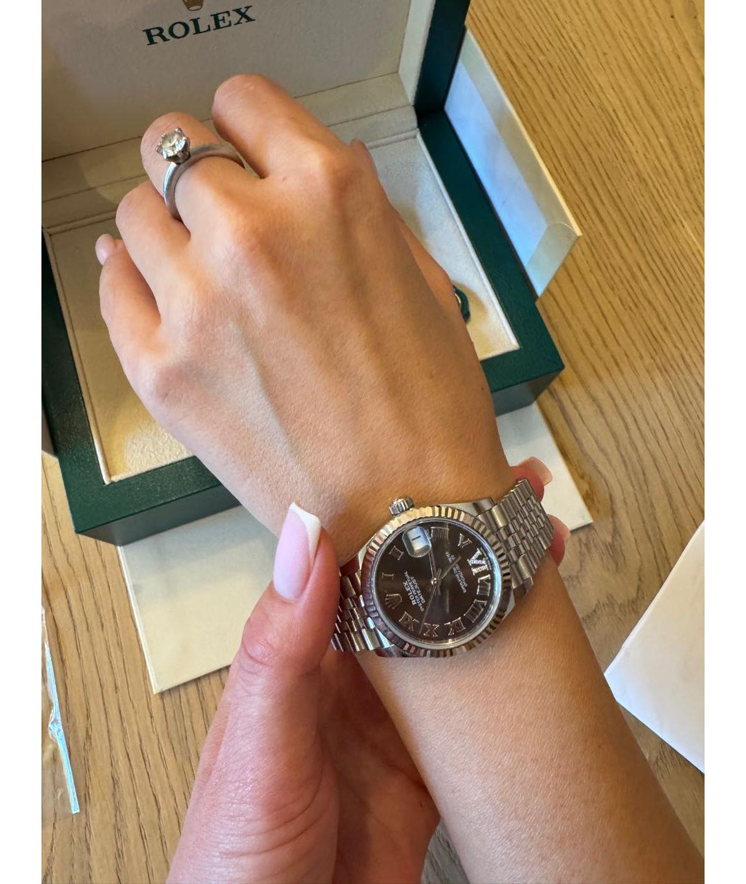 ROLEX Серебряные часы из белого золота, фото 6