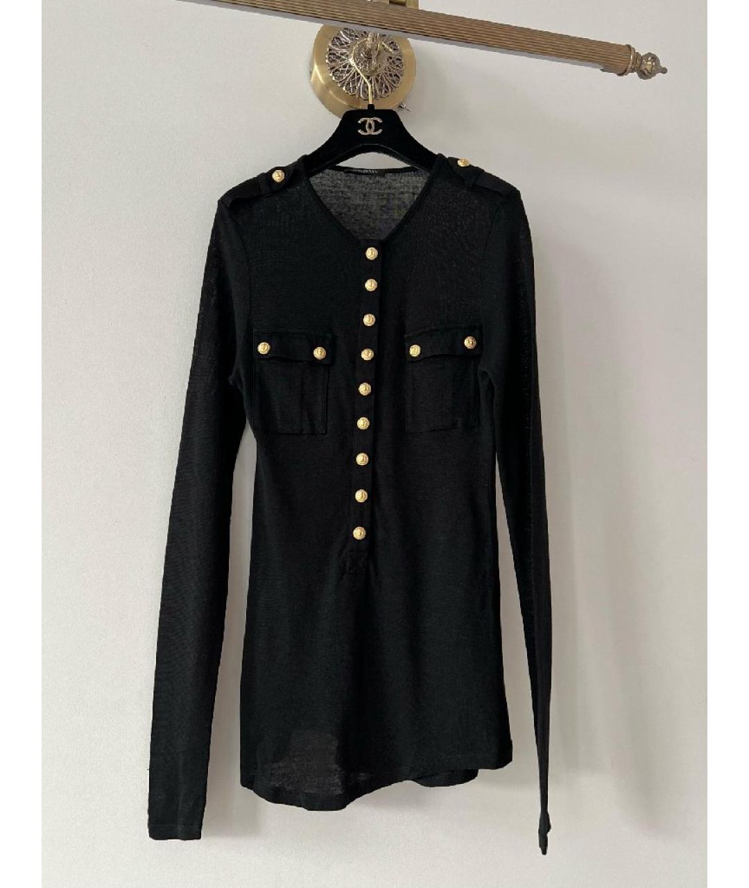 BALMAIN Черный льняной джемпер / свитер, фото 8