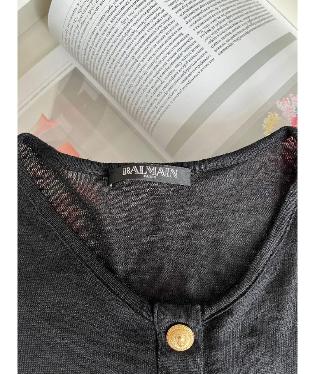 BALMAIN Черный льняной джемпер / свитер, фото 5