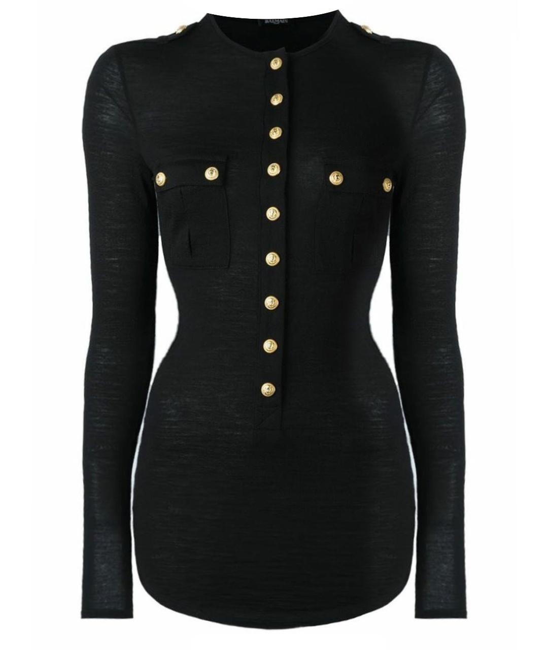 BALMAIN Черный льняной джемпер / свитер, фото 1