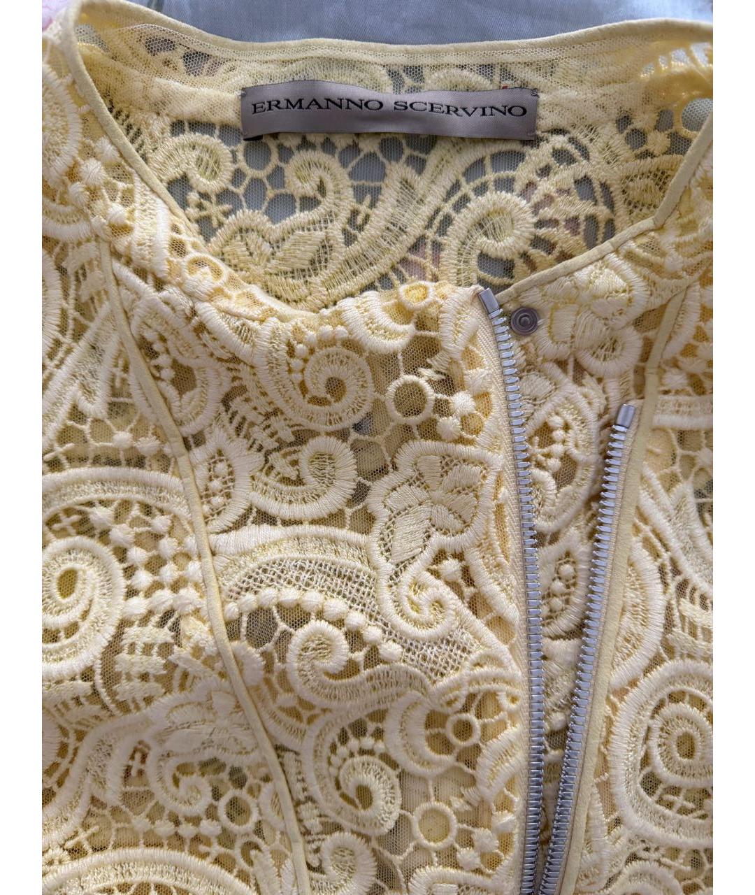 ERMANNO SCERVINO Желтая кружевная куртка, фото 3