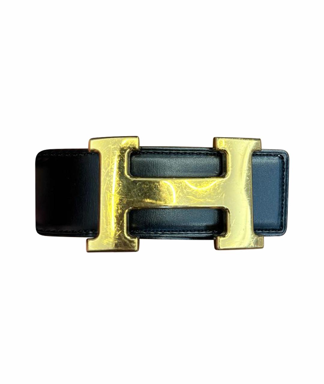 HERMES Черный кожаный ремень, фото 1