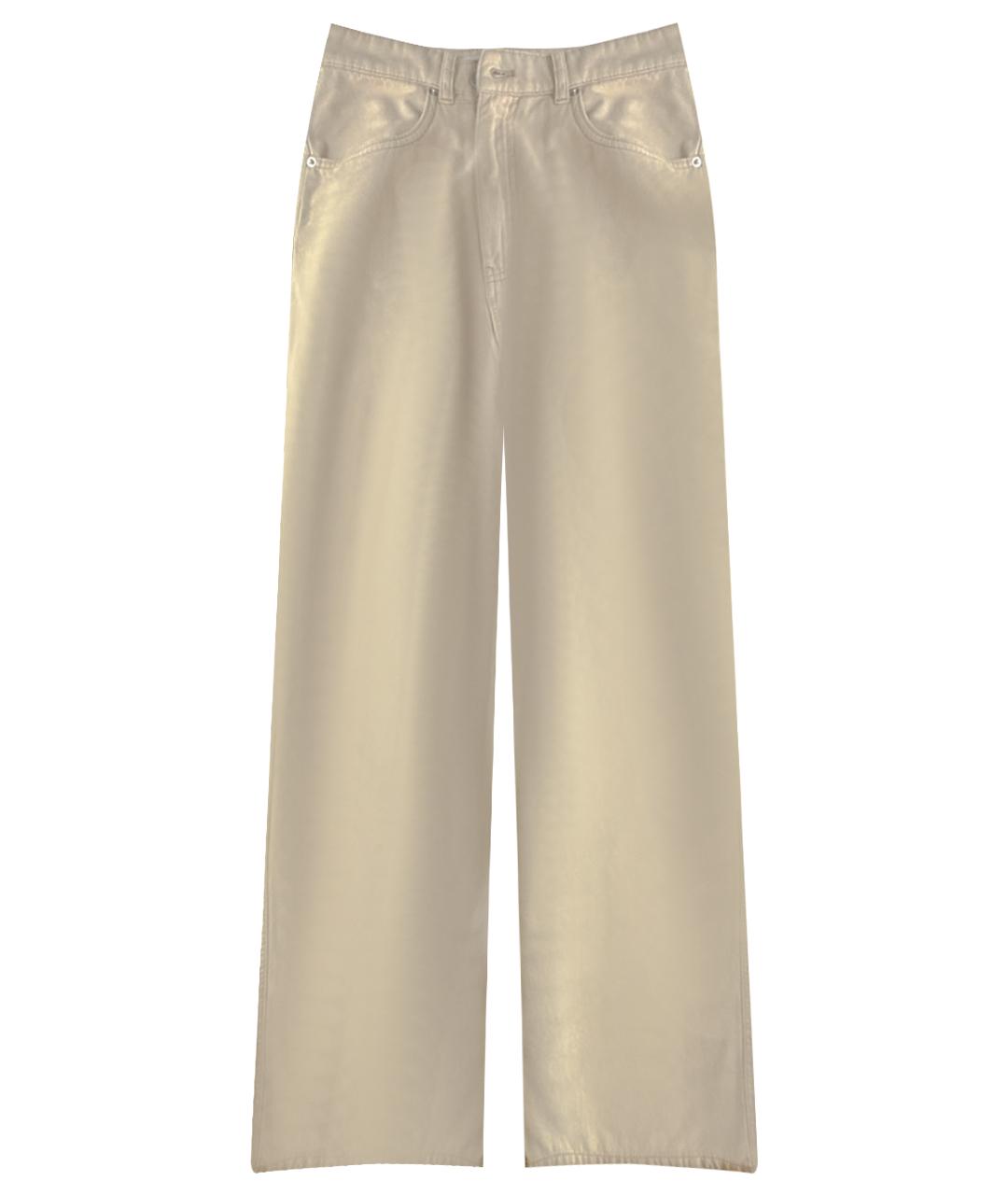 MIU MIU Бежевые хлопковые прямые джинсы, фото 1