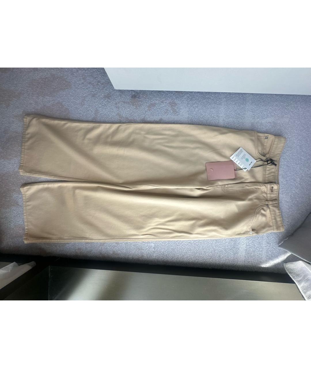 MIU MIU Бежевые хлопковые прямые джинсы, фото 6