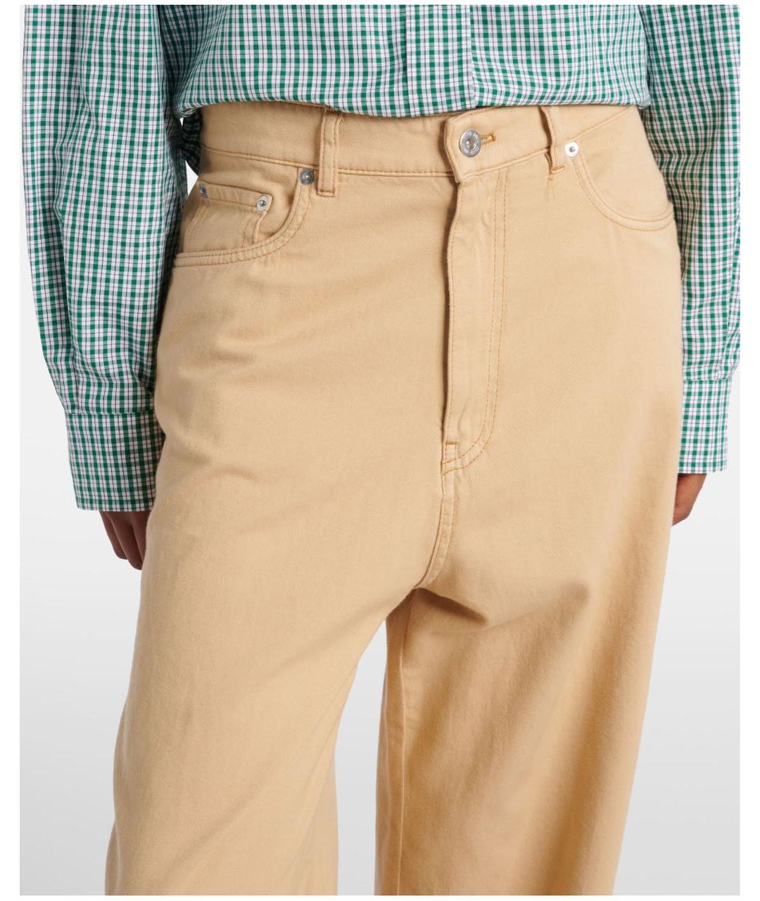 MIU MIU Бежевые хлопковые прямые джинсы, фото 7