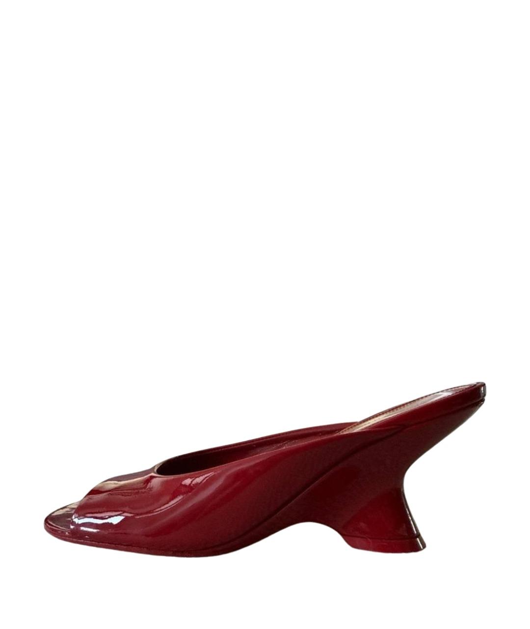 DRIES VAN NOTEN Красные кожаные мюли, фото 9