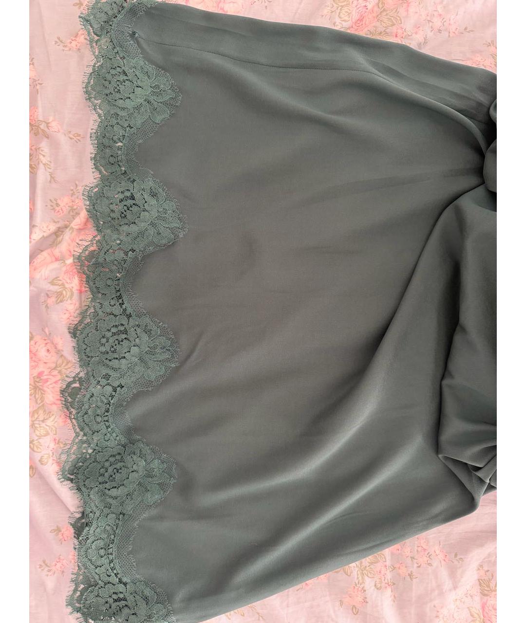 DOLCE&GABBANA Зеленая шерстяная юбка макси, фото 5