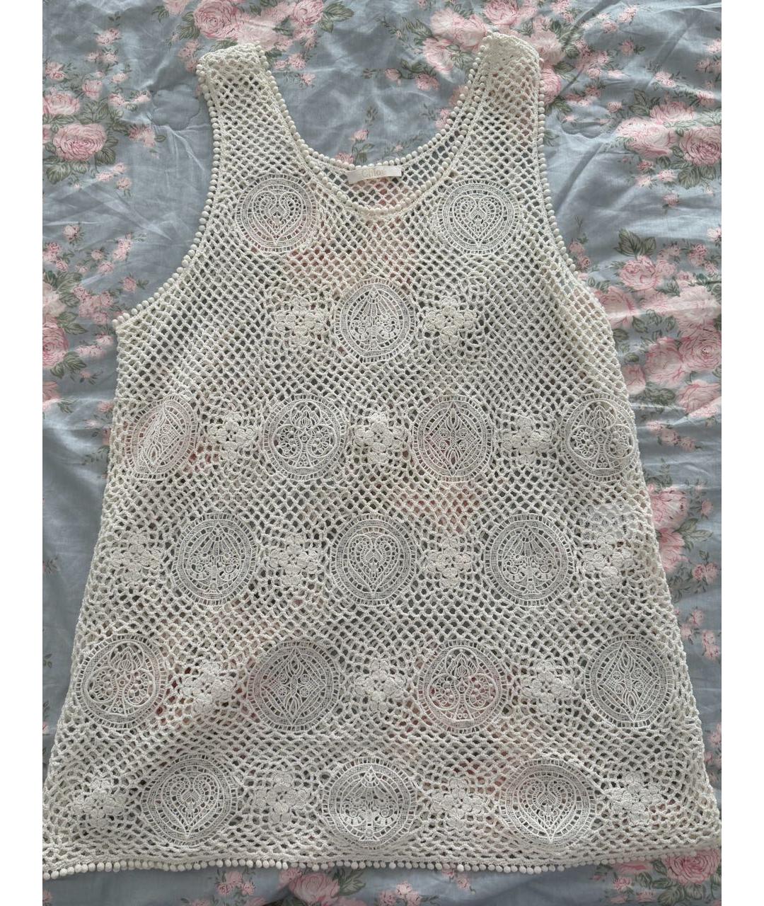 CHLOE Белая кружевная майка, фото 4