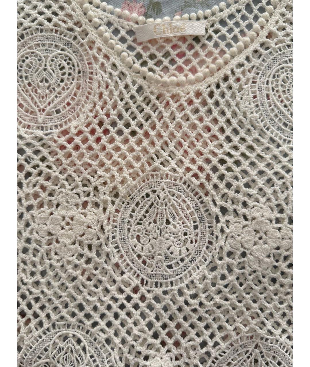 CHLOE Белая кружевная майка, фото 2