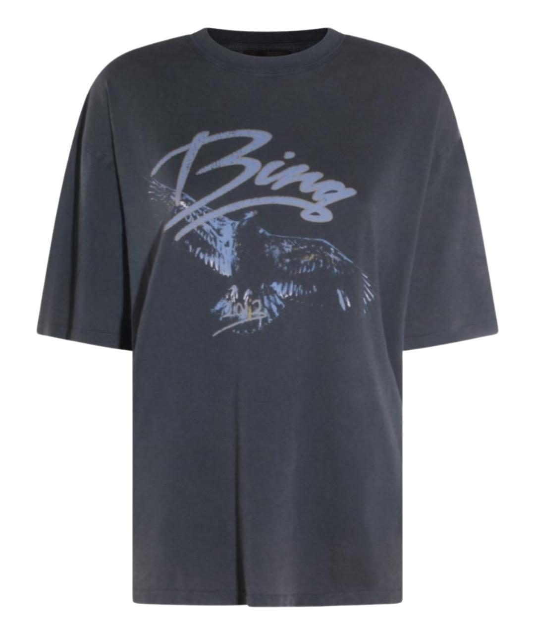 ANINE BING Черная хлопковая футболка, фото 1