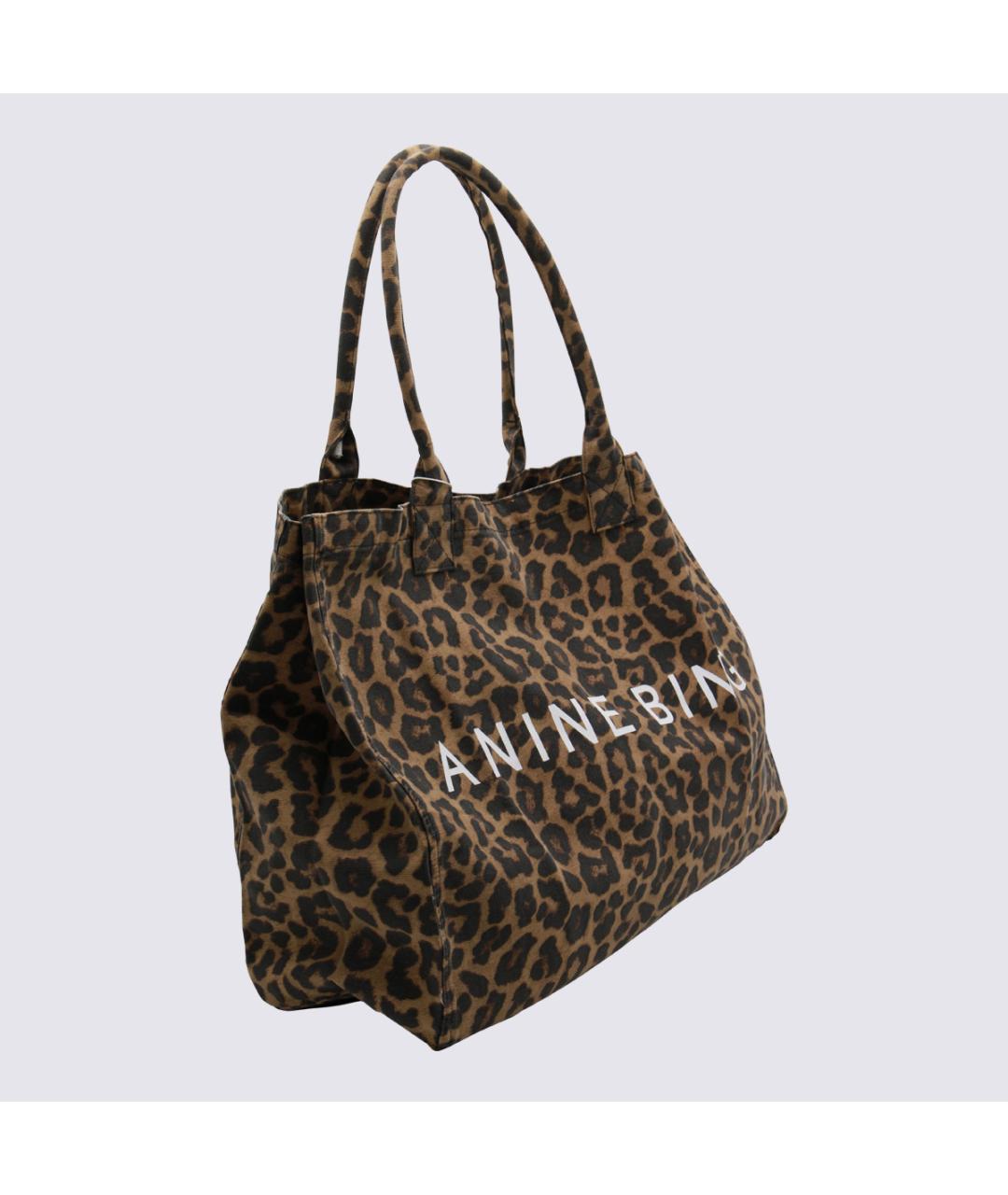 ANINE BING Коричневая хлопковая сумка тоут, фото 2