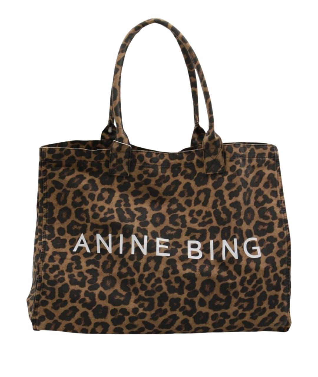 ANINE BING Коричневая хлопковая сумка тоут, фото 1